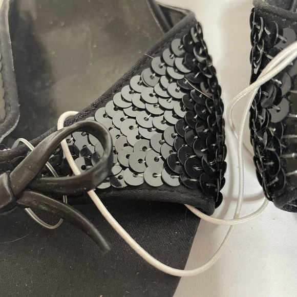 Massimo Mules Evening Sequined Trim with Bow Womens 6 Black - Picture 6 of 9